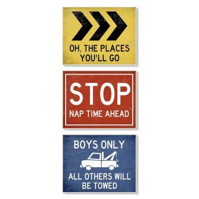 Boys Stupell Home Decor Distressed Street Signs Boys Room Transportation Theme Wall Art