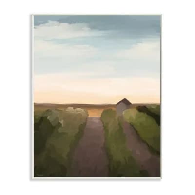 Stupell Home Decor Subtle Vineyard Landscape with Ombre Skyline Plaque Wall Art