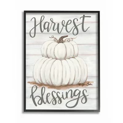 Stupell Home Decor Harvest Blessing Pumpkins Framed Wall Art