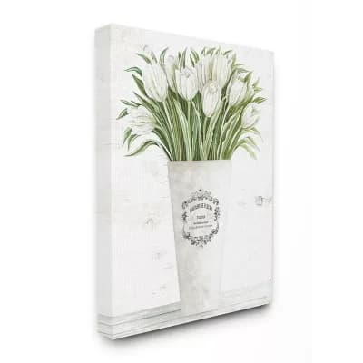 Stupell Home Decor White Tulip Bouquet Canvas Wall Art