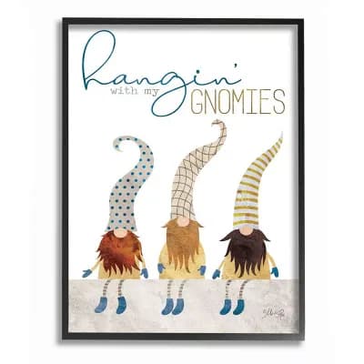 Stupell Home Decor Hanging with my Gnomies Garden Fictional Character Pun Wall Art