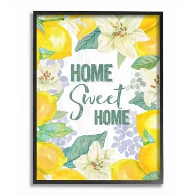 Stupell Home Decor Home Sweet Home Summer Floral and Lemon Citrus Wall Art