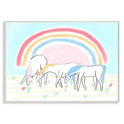 Stupell Home Decor Unicorns Grazing Plaque Wall Art