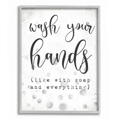 Stupell Home Decor Wash Hands Framed Wall Art