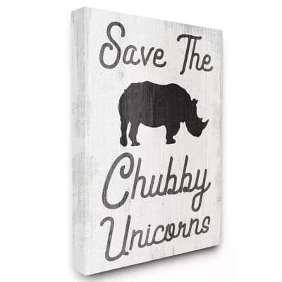 Stupell Home Decor Save the Chubby Unicorns Canvas Wall Art