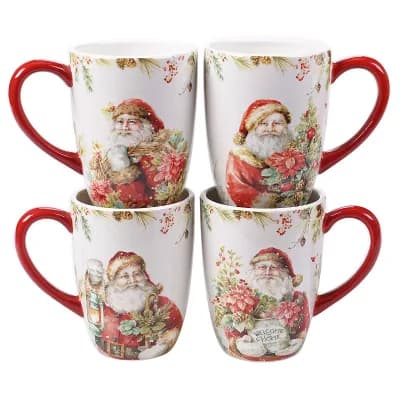 Certified International Christmas Story 4 pc Mug Set