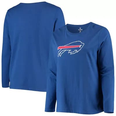 Women's Fanatics Branded Royal Buffalo Bills Plus Size Primary Logo Long Sleeve T-Shirt