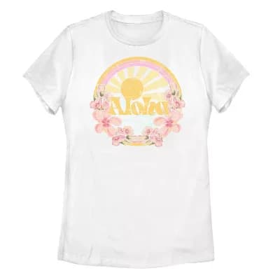 Juniors' Tropical Hibiscus Graphic Tee