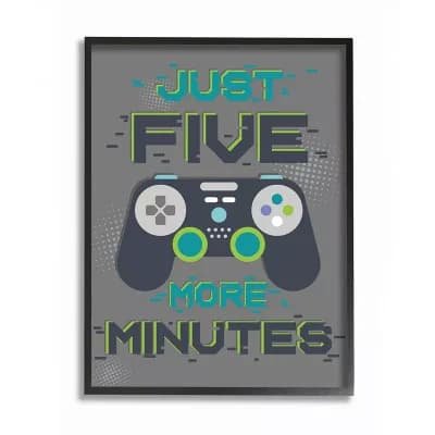 Stupell Home Decor Just Five More Minutes Kid's Video Game Phrase Wall Art