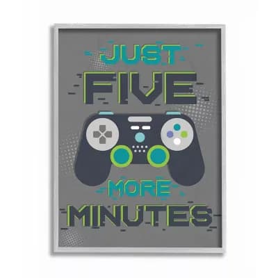 Stupell Home Decor Just Five More Minutes Kid's Video Game Phrase Wall Art