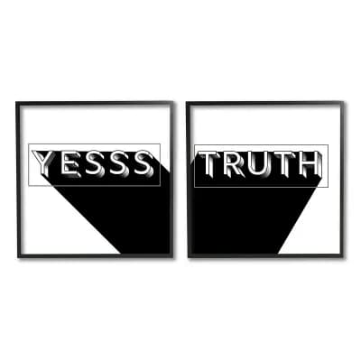Stupell Home Decor Yes Truth Framed Wall Art 2 pc Set