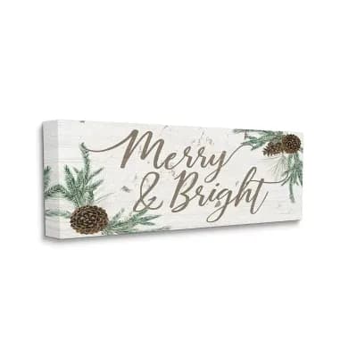 Stupell Home Decor Merry & Bright Canvas Wall Art