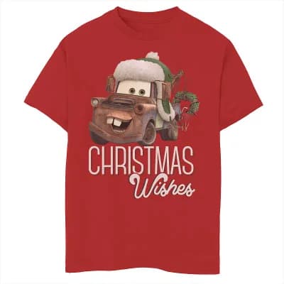 Disney / Pixar's Cars Boys 8-20 Tow Mater Christmas Wishes Portrait Graphic Tee