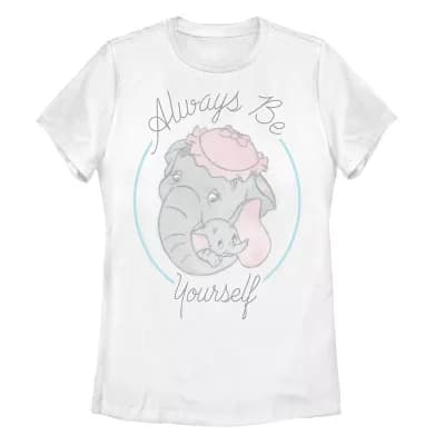 Juniors' Disney's Dumbo And Mom Always Be Yourself Portrait Graphic Tee