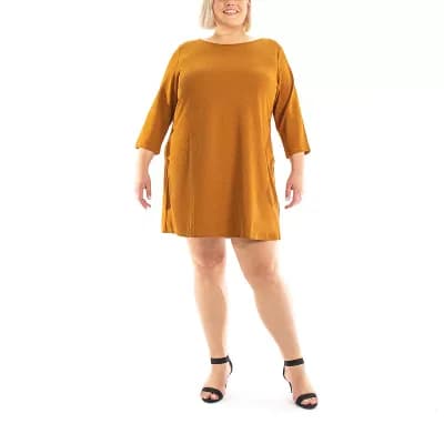 Plus Size Nina Leonard Solid Sheath Dress