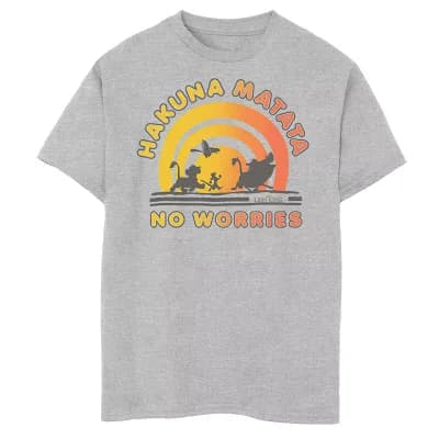 Disney's The Lion King Boys 6-20 Gradient No Worries Trio Graphic Tee