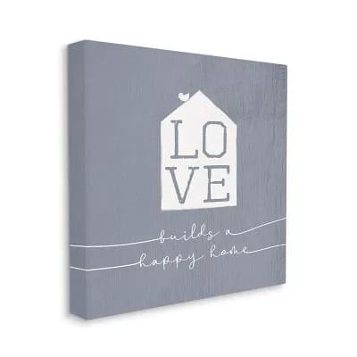 Stupell Home Decor Love Builds Happy Home Canvas Wall Art