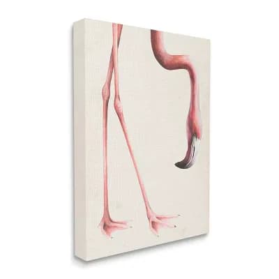 Stupell Home Decor Pink Flamingo Bending Feet Canvas Wall Art