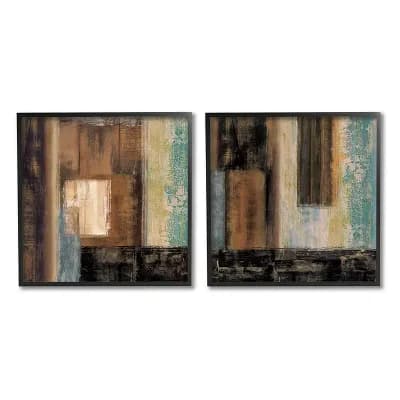 Stupell Home Decor Dominant Dark Abstract Framed Wall Art 2 pc Set