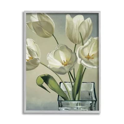 Stupell Home Decor Soft Tulip Blossoms Framed Wall Art