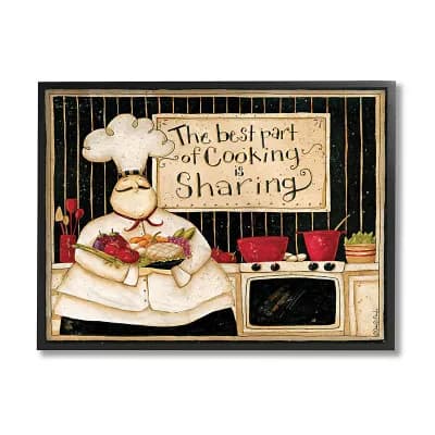 Stupell Home Decor Cooking Sharing Kitchen Chef Framed Wall Art