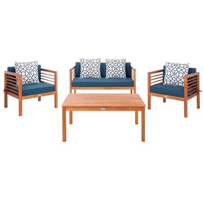 Safavieh Alda Outdoor Loveseat, Chair & Coffee Table 4 pc Set