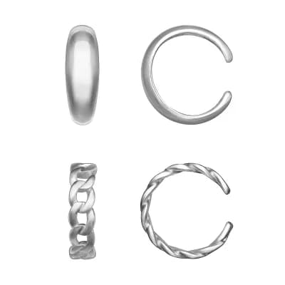 PRIMROSE Sterling Silver Ear Cuff Duo Set