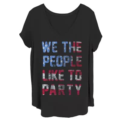 Juniors' Plus Size We The People Like To Party American Flag Tee