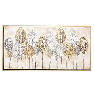 CosmoLiving by Cosmopolitan Leaf Metallic Wall Art