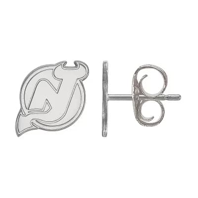 LogoArt Sterling Silver New Jersey Devils Mini Stud Earrings