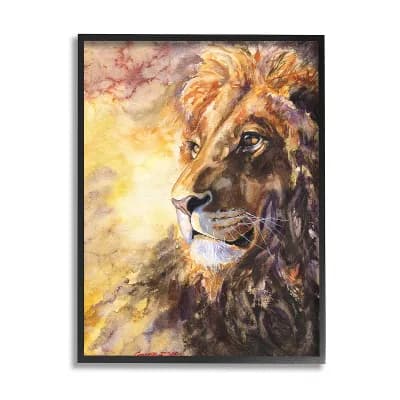 Stupell Home Decor Regal Lion Portrait Framed Wall Art
