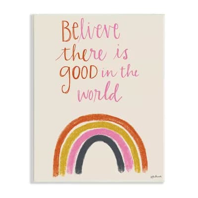 Stupell Home Decor Be The Good Rainbow Phrase Playful Scrip Wall Art