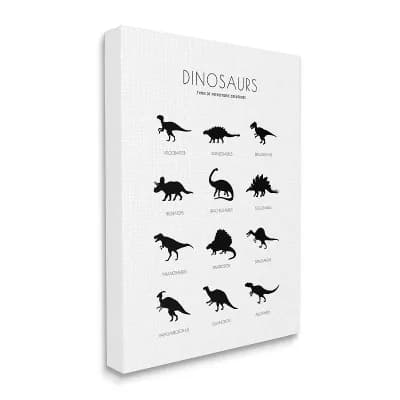 Stupell Home Decor Types of Prehistoric Creatures Chart Wall Art