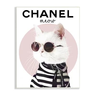 Stupell Home Decor Chic Cat Fashion Plaque Wall Art