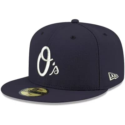 Men's New Era Navy Baltimore Orioles Logo White 59FIFTY Fitted Hat