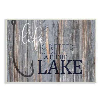 Stupell Home Decor Life Better Lake Plaque Wall Art