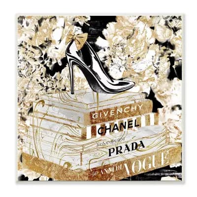 Stupell Home Decor Fashion Heels Books Plaque Wall Art
