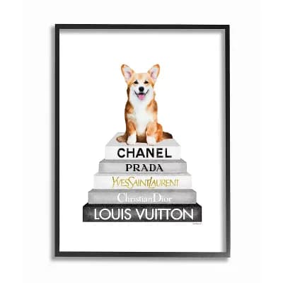 Stupell Home Decor Smiling Corgi Puppy Framed Wall Art