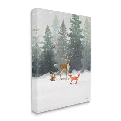 Stupell Home Decor Winter Season Forest Animals Wall Art