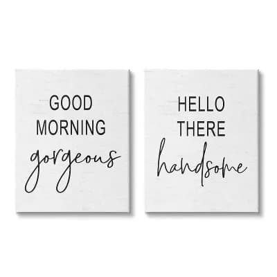 Stupell Home Decor "Good Morning Gorgeous, Hello There Handsome" 2 pc Canvas Art Set