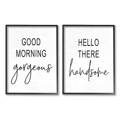 Stupell Home Decor "Good Morning Gorgeous, Hello There Handsome" Phrases 2 pc Canvas Art Set
