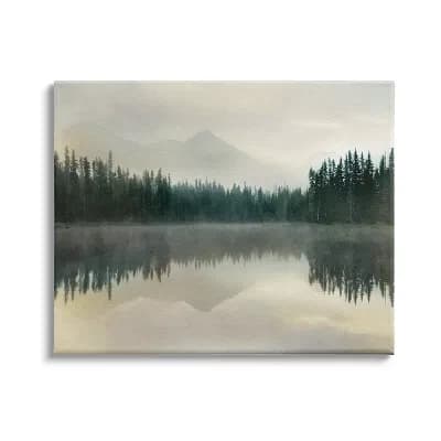Stupell Home Decor Foggy Lake Forest Landscape Canvas Wall Art