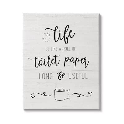 Stupell Home Decor Life Like Toilet Paper Funny Canvas Wall Decor