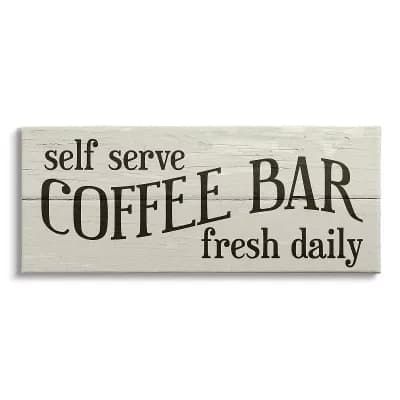 Stupell Home Decor Self Serve Coffee Bar Sign Canvas Wall Decor