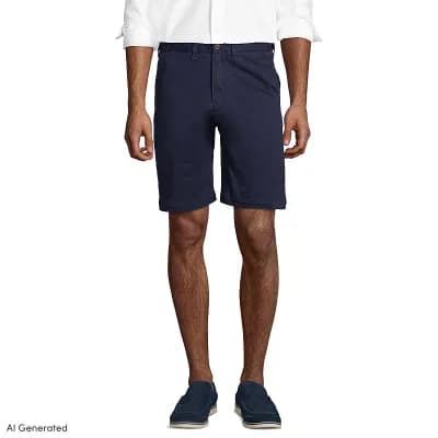 Big & Tall Lands' End 9" Comfort-Waist Knockabout Chino Shorts