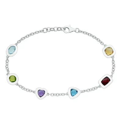 Sterling Silver & Multi Gemstone Bracelet