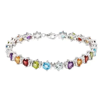 Sterling Silver & Multi Gemstone Bracelet
