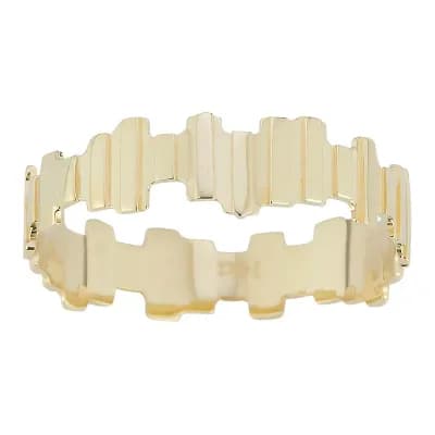 LUMINOR GOLD Thin Ribbed Band Stackable Ring