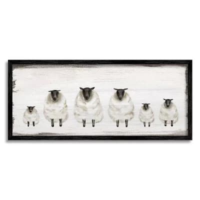 Stupell Home Decor Fluffy Farm Sheep Herd Rustic Framed Wall Art
