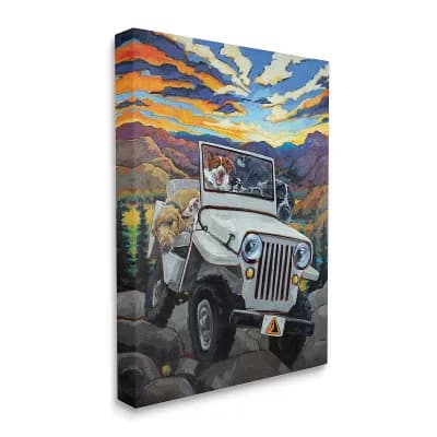 Stupell Home Decor Dogs Off-Roading Desert Drive Canvas Wall Art